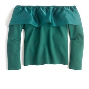 Green Off Shoulder Top